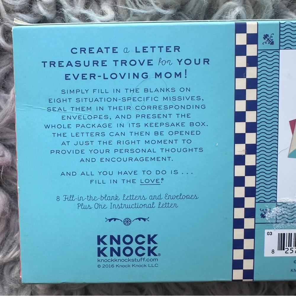 Knock Knock Read Me When Letters - Blue and Cream - Picture 3 of 4